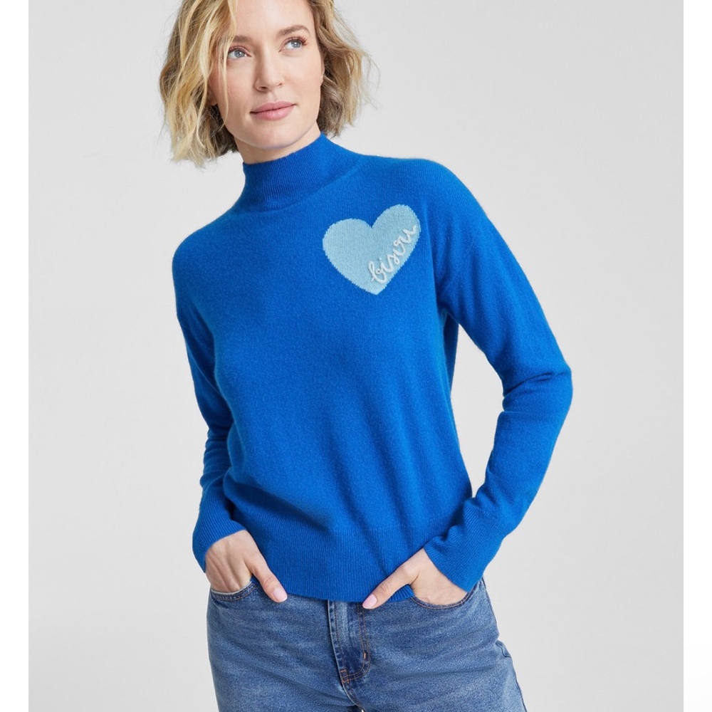 New with tag Women's Petite 100%Cashmere Bisou Mock Neck Sweater,PS size